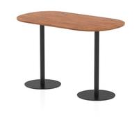 Italia 1800mm Poseur Boardroom Table Walnut Top 1145mm High Black Leg