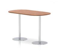 Italia 1800mm Poseur Boardroom Table Walnut Top 1145mm High White Leg