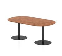 Italia 1800mm Poseur Boardroom Table Walnut Top 720mm High Black Leg