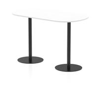 Italia 1800mm Poseur Boardroom Table White Top 1145mm High Black Leg