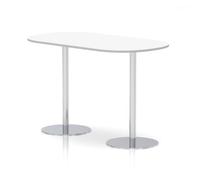Italia 1800mm Poseur Boardroom Table White Top 1145mm High White Leg