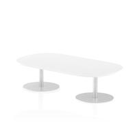 Italia 1800mm Poseur Boardroom Table White Top 475mm High Leg