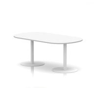 Italia 1800mm Poseur Boardroom Table White Top 720mm High White Leg