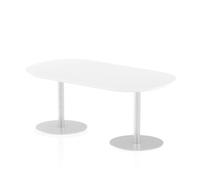 Italia 1800mm Poseur Boardroom Table White Top 725mm High Leg