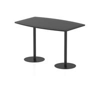 Italia 1800mm Poseur High Gloss Table Black Top 1145mm High Black Leg