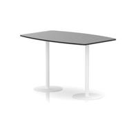 Italia 1800mm Poseur High Gloss Table Black Top 1145mm High White Leg