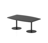 High Gloss Italia 1800mm Poseur Table Black Top 725mm High Black Leg