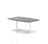 Italia 1800mm Poseur High Gloss Table Black Top 725mm High White Leg