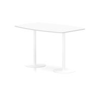 Italia 1800mm Poseur High Gloss Table White Top 1145mm High White Leg