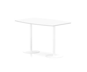 Italia 1800mm Poseur High Gloss Table White Top 1145mm High White Leg