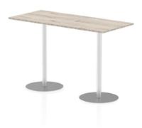 Italia 1800x800mm Poseur Rectangular Table Grey Oak Top