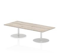 Italia 1800x800mm Poseur Rectangular Table Grey Oak Top 475mm High Leg