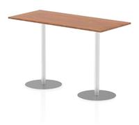 Italia 1800x800mm Poseur Rectangular Table Walnut Top 1145mm High Leg