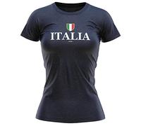 Italia 1929 Womens T Shirt Italy Flag Shield Nations Italian Supporters Rugby Tee Top, M, Navy