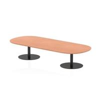 Italia 2400mm Boardroom Coffee Table Beech 475mm High Black Leg