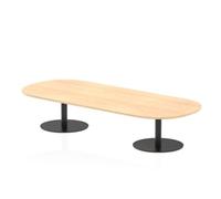 Italia 2400mm Boardroom Coffee Table Maple Top 475mm High Black Leg