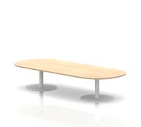 Italia 2400mm Boardroom Coffee Table Maple Top 475mm High White Leg