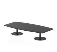 Italia 2400mm High Gloss Coffee Table Black Top 475mm High Black Leg