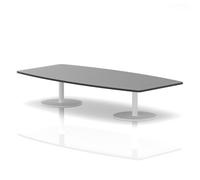 Italia 2400mm High Gloss Coffee Table Black Top 475mm High White Leg