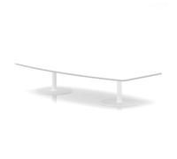 Italia 2400mm High Gloss Coffee Table White Top 475mm High White Leg