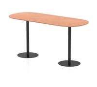 Italia 2400mm Poseur Boardroom Table Beech 1145mm High Black Leg
