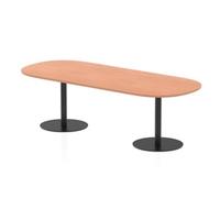 Italia 2400mm Poseur Boardroom Table Beech Top 720mm High Black Leg