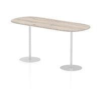 Italia 2400mm Poseur Boardroom Table Grey Oak Top 1145mm High Leg