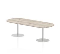 Italia 2400mm Poseur Boardroom Table Grey Oak Top 725mm High Leg