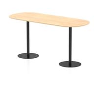 Italia 2400mm Poseur Boardroom Table Maple Top 1145mm High Black Leg