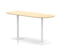 Italia 2400mm Poseur Boardroom Table Maple Top 1145mm High White Leg