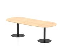 Italia 2400mm Poseur Boardroom Table Maple Top 720mm High Black Leg