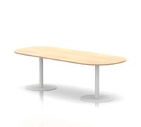 Italia 2400mm Poseur Boardroom Table Maple Top 720mm High White Leg