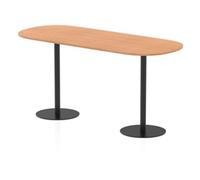 Italia 2400mm Poseur Boardroom Table Oak Top 1145mm High Black Leg