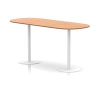 Italia 2400mm Poseur Boardroom Table Oak Top 1145mm High White Leg
