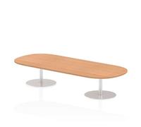 Italia 2400mm Poseur Boardroom Table Oak Top 475mm High Leg