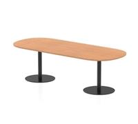 Italia 2400mm Poseur Boardroom Table Oak Top 720mm High Black Leg