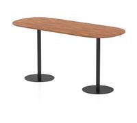 Italia 2400mm Poseur Boardroom Table Walnut Top 1145mm High Black Leg