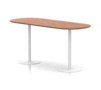 Italia 2400mm Poseur Boardroom Table Walnut Top 1145mm High White Leg