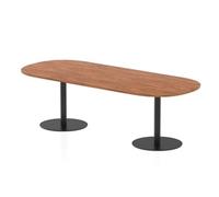 Italia 2400mm Poseur Boardroom Table Walnut Top 720mm High Black Leg