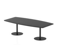 Italia 2400mm Poseur High Gloss Table Black Top 725mm High Black Leg