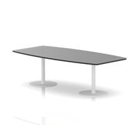 Italia 2400mm Poseur High Gloss Table Black Top 725mm High White Leg