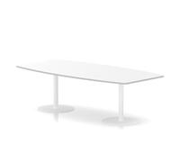 Italia 2400mm Poseur High Gloss Table White Top 725mm High White Leg