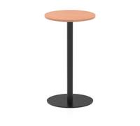 Italia 600mm Poseur Round Table Beech 1145mm High Black Leg