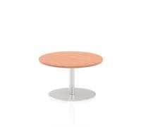 Italia 600mm Poseur Round Table Beech Top 475mm High Leg
