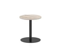 Italia 600mm Poseur Round Table Grey Oak Top 720mm High Black Leg