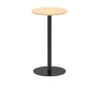 Italia 600mm Poseur Round Table Maple Top 1145mm High Black Leg