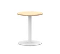 Italia 600mm Poseur Round Table Maple Top 720mm High White Leg