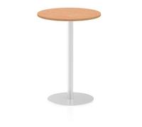 Italia 600mm Poseur Round Table Oak Top 1145mm High Leg