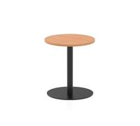 Italia 600mm Poseur Round Table Oak Top 720mm High Black Leg