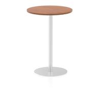 Italia 600mm Poseur Round Table Walnut Top 1145mm High Leg